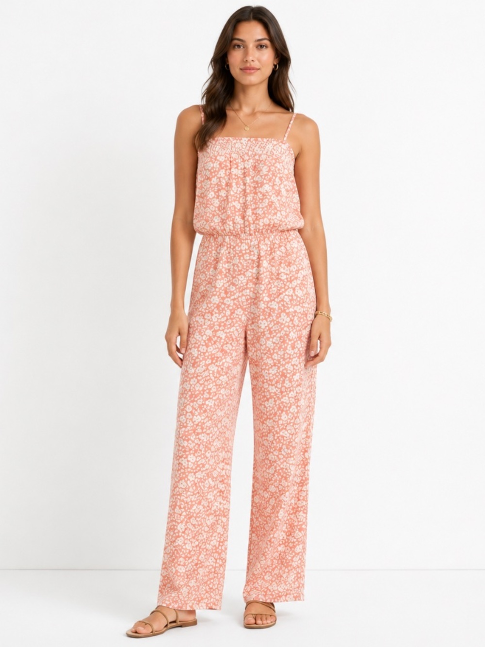 Faherty - Renata Floral Spaghetti Strap Jumpsuit